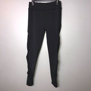 BSP Black Skinny Leggings – Sheer Leg Panels, Back Waist Zipper – XL